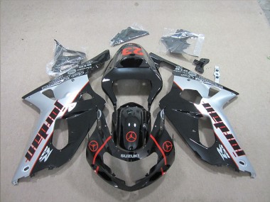 Silber Glänzendes Schwarz Rot Jordan 23 2001-2003 Suzuki GSXR 600 Motorrad Verkleidung