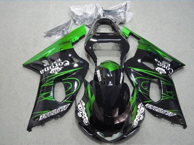 Glänzendes Schwarz Grün Corona Extra Alstare 2001-2003 Suzuki GSXR 600 Motorrad Verkleidung