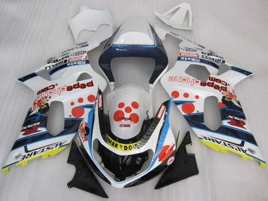 Weiß Blau Rot Gelb Schwarz Dunkel Dog 2001-2003 Suzuki GSXR 600 Motorrad Verkleidung