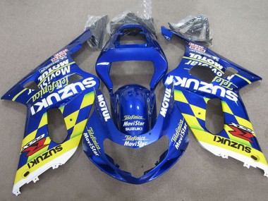 Blau Gelb Telefumica MoviStar 2001-2003 Suzuki GSXR 600 Motorrad Verkleidung