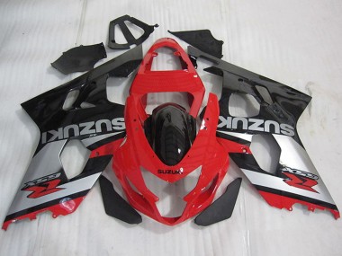 Rot Silber Glänzendes Schwarz 2004-2005 Suzuki GSXR 600 Motorrad Verkleidung