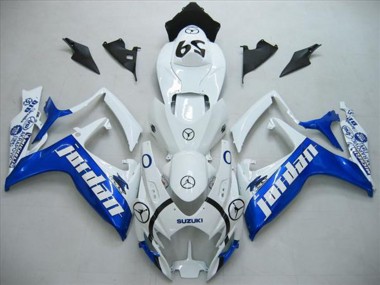 Weiß Blau Jordan 59 2006-2007 Suzuki GSXR 600 Motorrad Verkleidung