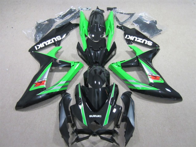Grün Glänzendes Schwarz Rot 2006-2007 Suzuki GSXR 600 Motorrad Verkleidung