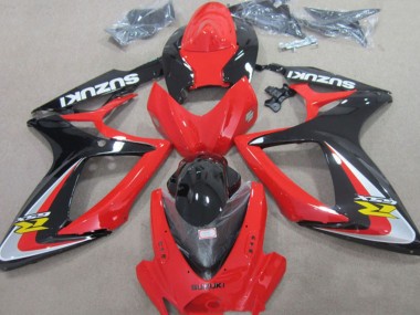 Rot Silber Glänzendes Schwarz Gelb 2006-2007 Suzuki GSXR 600 Motorrad Verkleidung