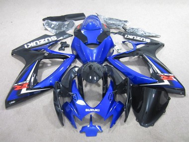 Blau Weiß Glänzendes Schwarz Rot 2006-2007 Suzuki GSXR 600 Motorrad Verkleidung