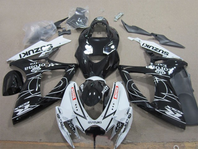 Weiß Schwarz Corona Extra Motul 2006-2007 Suzuki GSXR 600 Motorrad Verkleidung