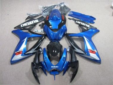 Blau Weiß Glänzendes Schwarz Rot 2006-2007 Suzuki GSXR 600 Motorrad Verkleidung