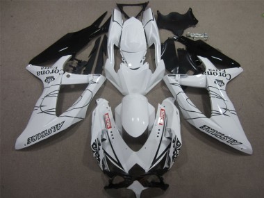 Weiß Schwarz Corona Extra Motul 2008-2010 Suzuki GSXR 600 Motorrad Verkleidung