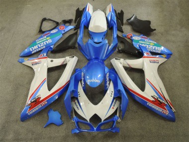 Weiß Blau Rot Grün 2008-2010 Suzuki GSXR 600 Motorrad Verkleidung