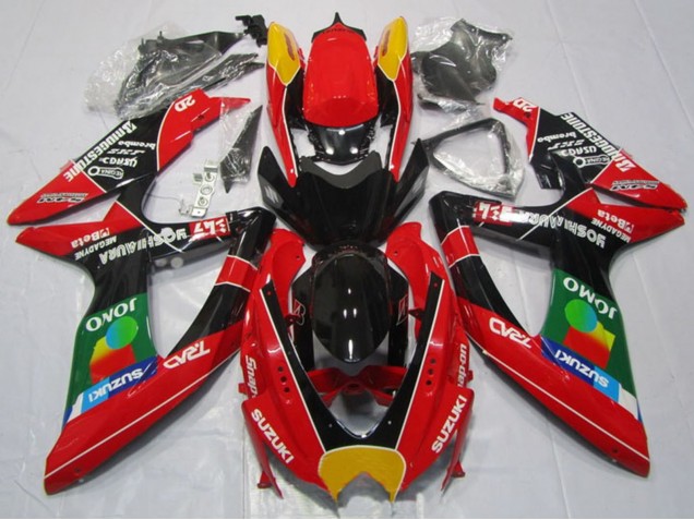 Rot Orange Blau Grün Schwarz JOMO 2008-2010 Suzuki GSXR 600 Motorrad Verkleidung