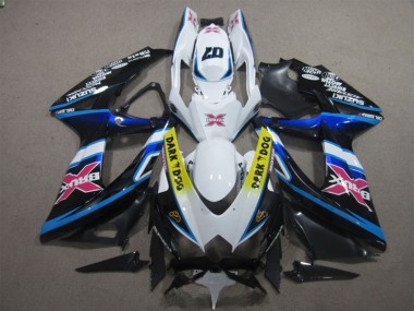 Weiß Blau Schwarz Gelb Dunkel Dog Rosa X 2008-2010 Suzuki GSXR 600 Motorrad Verkleidung