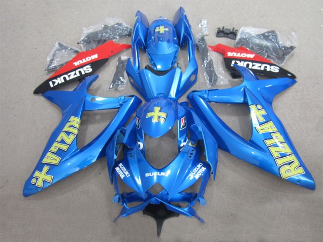 Blau Gelb Rot Schwarz Rizla Motul 2008-2010 Suzuki GSXR 600 Motorrad Verkleidung