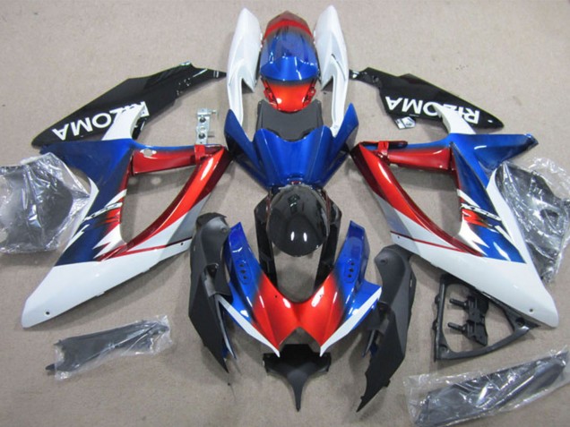 Weiß Rot Blau Schwarz Rizoma 2008-2010 Suzuki GSXR 600 Motorrad Verkleidung