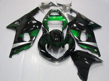 Glänzendes Schwarz Grün Silber 2001-2003 Suzuki GSXR 750 Motorrad Verkleidung