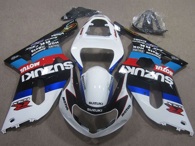 Weiß Blau Rot Schwarz Motul 2001-2003 Suzuki GSXR 750 Motorrad Verkleidung