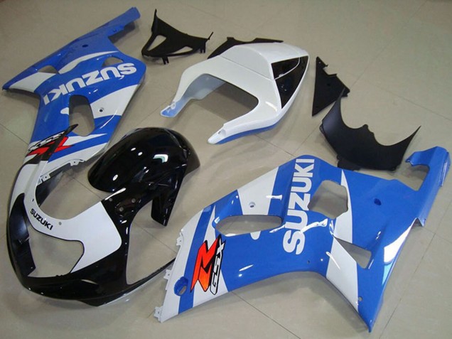 Weiß Blau Glänzendes Schwarz 2001-2003 Suzuki GSXR 750 Motorrad Verkleidung
