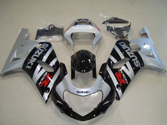 Silber Glänzendes Schwarz 2001-2003 Suzuki GSXR 750 Motorrad Verkleidung