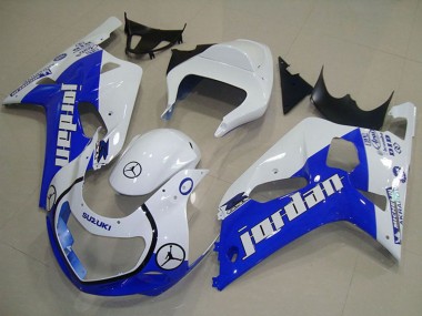 Weiß Blau Jordan 2001-2003 Suzuki GSXR 750 Motorrad Verkleidung