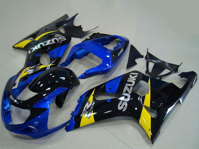 Blau Gelb Glänzendes Schwarz 2001-2003 Suzuki GSXR 750 Motorrad Verkleidung