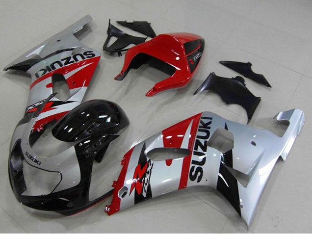 Rot Silber Schwarz 2001-2003 Suzuki GSXR 750 Motorrad Verkleidung