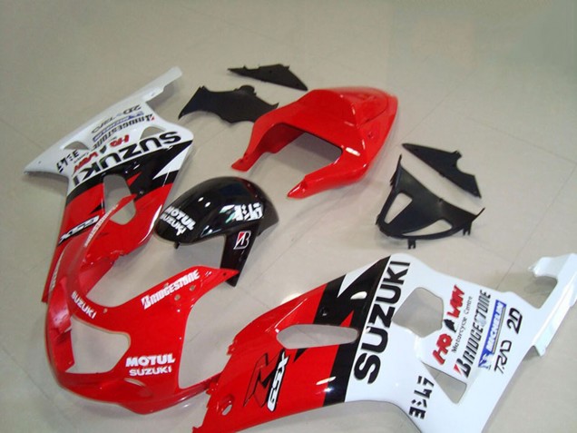 Rot Weiß Glänzendes Schwarz Motul 2001-2003 Suzuki GSXR 750 Motorrad Verkleidung
