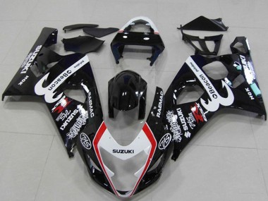 Glänzendes Schwarz Weiß Rot Leuchtfeuer 2004-2005 Suzuki GSXR 750 Motorrad Verkleidung