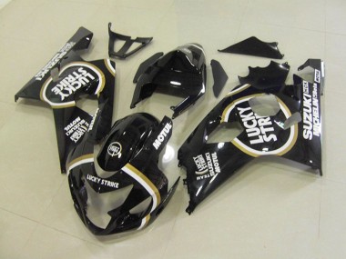 Glänzendes Schwarz Weiß Lucky Strike Motul 2004-2005 Suzuki GSXR 750 Motorrad Verkleidung