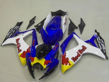 Blau Weiß Gelb Red Bull 2006-2007 Suzuki GSXR 750 Motorrad Verkleidung