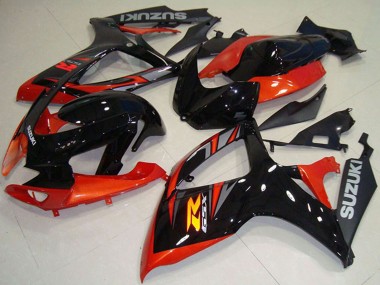 Orange Glänzendes Schwarz 2006-2007 Suzuki GSXR 750 Motorrad Verkleidung