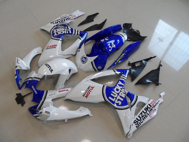 Weiß Blau Lucky Strike Motul 34 2006-2007 Suzuki GSXR 750 Motorrad Verkleidung