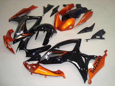 Orange Glänzendes Schwarz 2006-2007 Suzuki GSXR 750 Motorrad Verkleidung