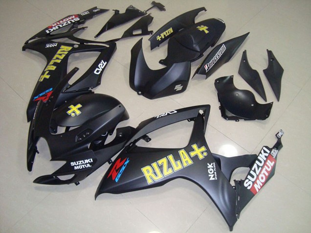 Matt Schwarz Gelb Rizla Motul 2006-2007 Suzuki GSXR 750 Motorrad Verkleidung