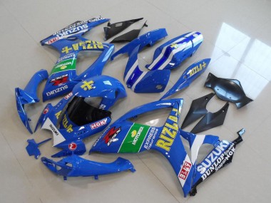 Blau Weiß Grün Schwarz Gold Rizla 2006-2007 Suzuki GSXR 750 Motorrad Verkleidung