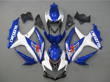 Weiß Silber Blau Schwarz 2008-2010 Suzuki GSXR 750 Motorrad Verkleidung