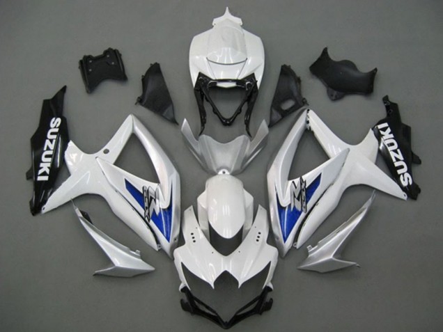 Weiß Silber Blau Schwarz 2008-2010 Suzuki GSXR 750 Motorrad Verkleidung