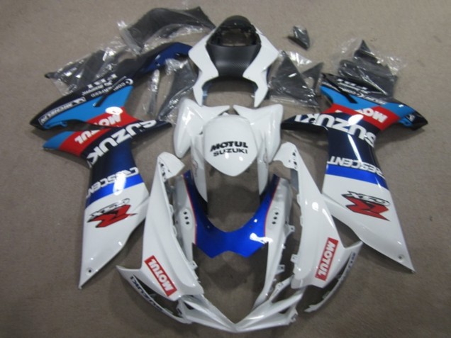 Weiß Blau Motul 2011-2024 Suzuki GSXR 750 Motorrad Verkleidung