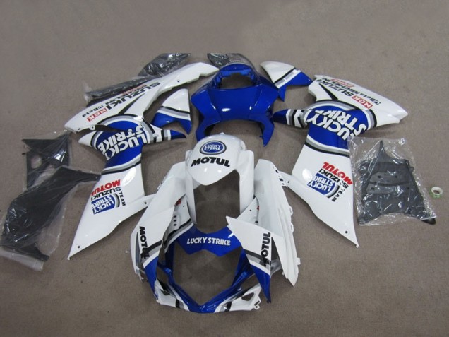 Weiß Lucky Strike Motul 2011-2024 Suzuki GSXR 750 Motorrad Verkleidung