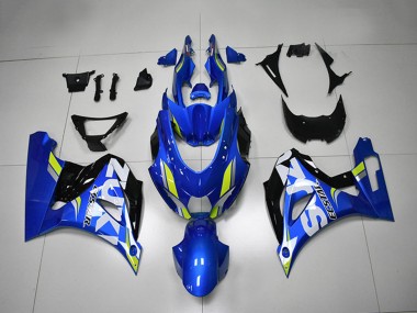 Blau Weiß Grün 2017-2024 Suzuki GSXR 1000 Motorrad Verkleidung