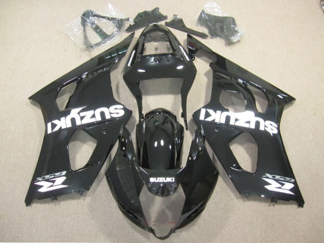 Glänzendes Schwarz Weiß Aufkleber 2003-2004 Suzuki GSXR 1000 Motorrad Verkleidung