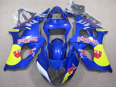 Blau Gelb Red Bull 2003-2004 Suzuki GSXR 1000 Motorrad Verkleidung