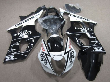 Weiß Glänzendes Schwarz Corona Extra Motul 2003-2004 Suzuki GSXR 1000 Motorrad Verkleidung