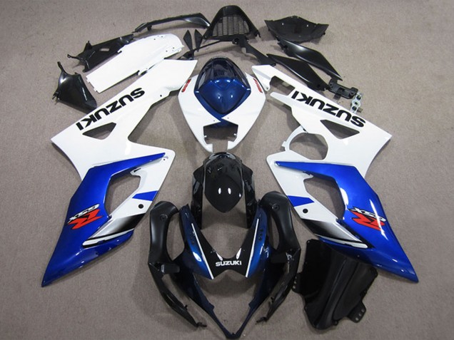 Weiß Blau Glänzendes Schwarz 2005-2006 Suzuki GSXR 1000 Motorrad Verkleidung