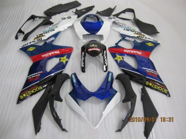 Blau Weiß Rot Schwarz RockStar 2005-2006 Suzuki GSXR 1000 Motorrad Verkleidung