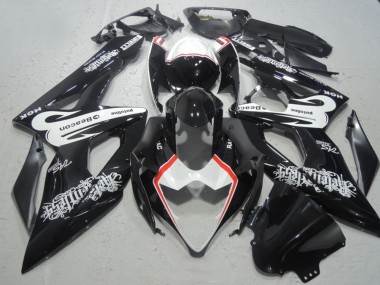 Glänzendes Schwarz Weiß Rot Leuchtfeuer 2005-2006 Suzuki GSXR 1000 Motorrad Verkleidung