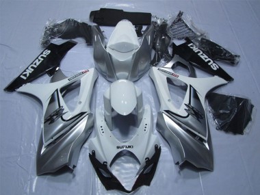 Weiß Silber Schwarz 2007-2008 Suzuki GSXR 1000 Motorrad Verkleidung