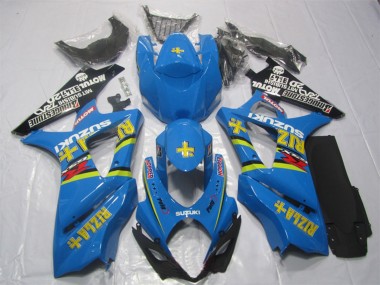 Blau Gold Schwarz Rizla 2007-2008 Suzuki GSXR 1000 Motorrad Verkleidung