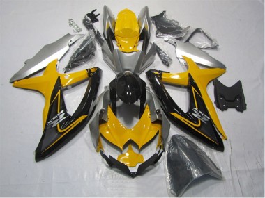 Gelb Silber Schwarz 2007-2008 Suzuki GSXR 1000 Motorrad Verkleidung Kit