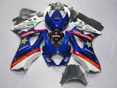 Weiß Blau Rot Schwarz RockStar 2007-2008 Suzuki GSXR 1000 Motorrad Verkleidung Kit