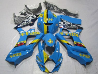 Blau Gelb Schwarz Rizla 41 2007-2008 Suzuki GSXR 1000 Motorrad Verkleidung