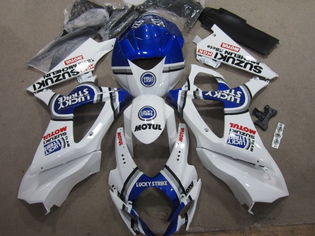 Weiß Blau Lucky Strike Rot Motul 2007-2008 Suzuki GSXR 1000 Motorrad Verkleidung